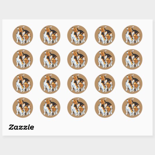 beagle hond ronde sticker (Vel)