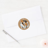 beagle hond ronde sticker (Envelop)