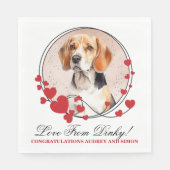 Beagle-hond Rood Hart Frame Hond Foto Servet (Voorkant)