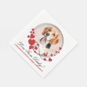 Beagle-hond Rood Hart Frame Hond Foto Servet (Hoek)