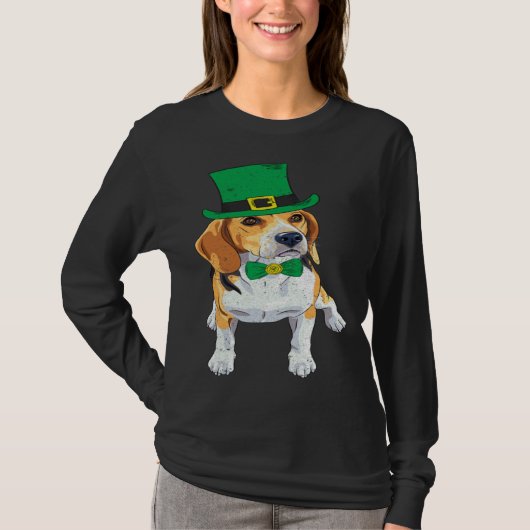 Beagle hond Shamrock St Patrick's Day Saint Paddy' T-shirt (Voorkant)