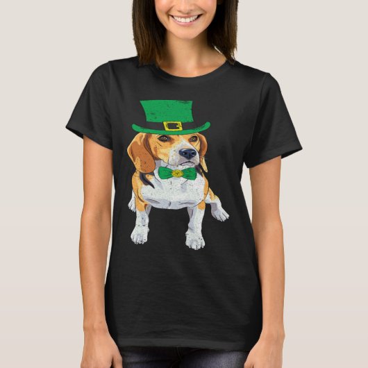 Beagle Hond Shamrock St Patrick's Day Saint Paddy' T-shirt (Voorkant)