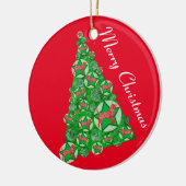 Beagle Hond Silhouet Kerstboom Rood Keramisch Ornament (Links)