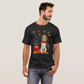 Beagle Hond Sjaal Herfst Chocolade Autumn T-shirt (Voorkant volledig)