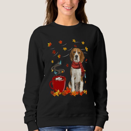 Beagle Hond Sjaal Herfst Chocolade Autumn Trui (Voorkant)