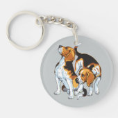 beagle hond sleutelhanger (Voorkant)