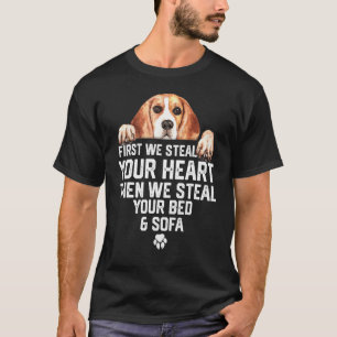 Beagle hond Steal je hart Steal je bed en zout T-shirt