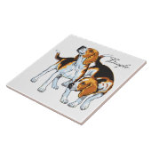 beagle hond tegeltje (Zijkant)