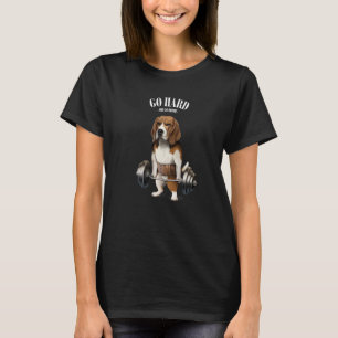 Beagle-hond-training in de spieren met Barbell Shr T-shirt