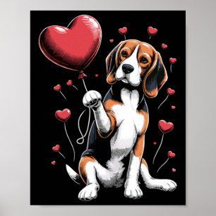 Beagle hond Valentijnsdag Hondenbezitter Valentijn Poster