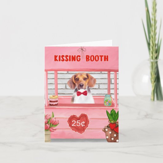 Beagle-hond Valentijnsdag Kussende Booth Kaart (Voorkant)