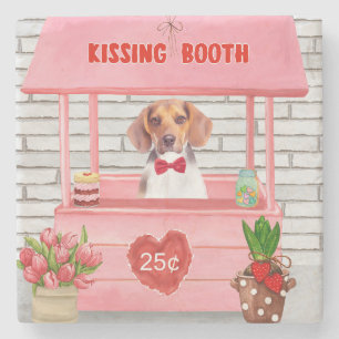 Beagle-hond Valentijnsdag Kusstand Stenen Onderzetter