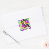 Beagle hond vierkante sticker (Envelop)
