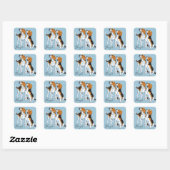 beagle hond vierkante sticker (Vel)