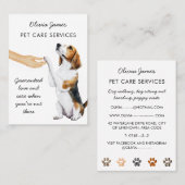 Beagle Hond Walking Hond Boarding Pet Care Visitekaartje (Voorkant / Achterkant)