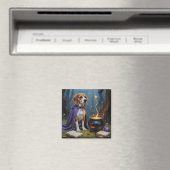 Beagle Hond Whimsical Halloween Schilderij Magneet (Insitu (Vaatwasser))