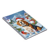 Beagle-hond Winter Wonderland Kerstvreugde Notitieboek (Rechterzijde)