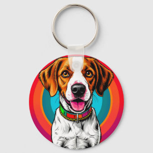Beagle honden halsband cartoon sleutelhanger voor 