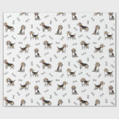 Beagle honden patroon cadeaupapier (Vlak)