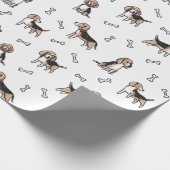 Beagle honden patroon cadeaupapier (Hoek)
