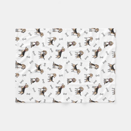Beagle honden patroon fleece deken (Voorkant (Horizontaal))