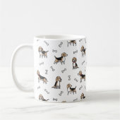 Beagle honden patroon koffiemok (Links)