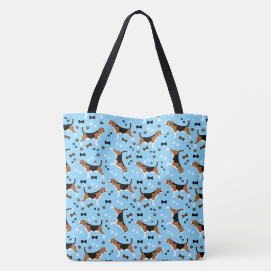 Beagle Hondenliefhebber Pattern Cute Beagles Tote Bag (Achterkant)