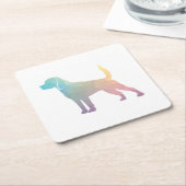 Beagle Hondenras Geo Silhouette Pastel Kartonnen Onderzetters (Schuin)