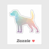 Beagle Hondenras Geo Silhouette Pastel Sticker (Vel)