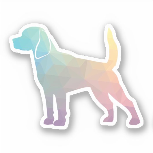 Beagle Hondenras Geo Silhouette Pastel Sticker (Voorkant)