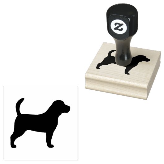 Beagle Hondenras Silhouet Rubber Stamp Rubberstempel (Gestempeld)