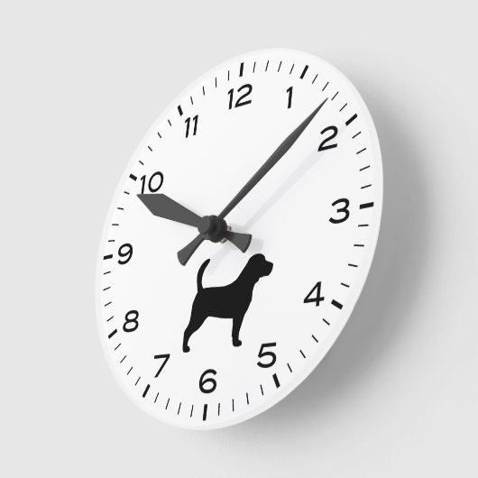 Beagle Hondenras Silhouette Ronde Klok (Hoek)