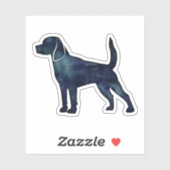 Beagle Hondenras Silhouette Waterverf Sticker (Vel)