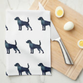 Beagle Hondenras Silhouette Waterverf Theedoek (Quarter Fold)