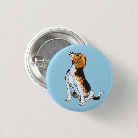 beagle hondse sleutelhanger ronde button 3,2 cm (Voorkant /achterkant)