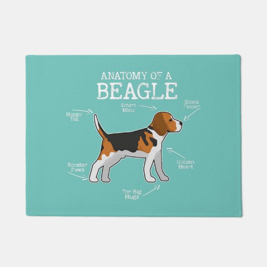 beagle houdt van hond mam anatomie van beagle deurmat (Voorkant)