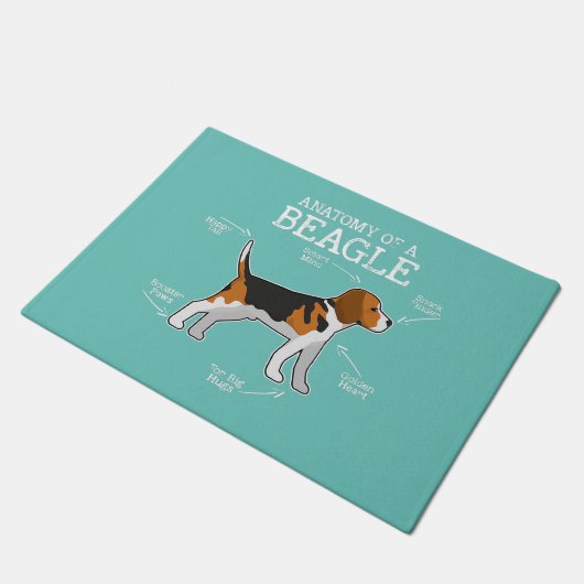 beagle houdt van hond mam anatomie van beagle deurmat (Schuin)