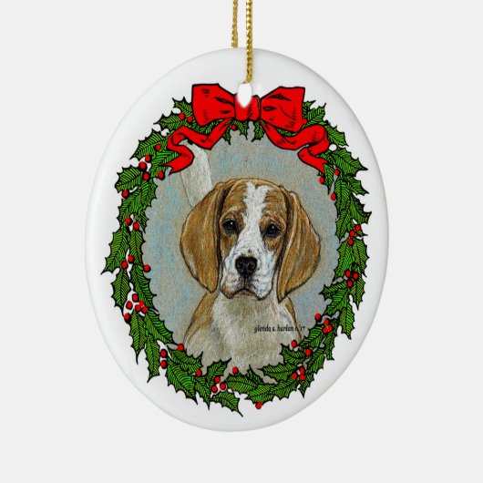 Beagle Hound Art Keramisch Ornament (Rechts)
