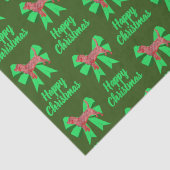 Beagle Hound Christmas Dog & Bow Green Tissue Tissuepapier (Detail)