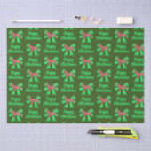 Beagle Hound Christmas Dog & Bow Green Tissue Tissuepapier (Craft)