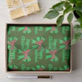 Beagle Hound Christmas Dog & Bow Green Tissue Tissuepapier (Geschenk)