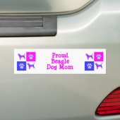 Beagle Hound Cute Dog & Paw P&B Best Mam Bumpersticker (Op auto)