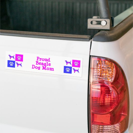 Beagle Hound Cute Dog & Paw P&B Best Mam Bumpersticker (Op Truck)