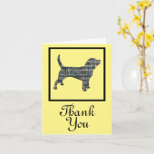Beagle Hound Dog Dank je Wenskaart Kaart (Gele Bloem)