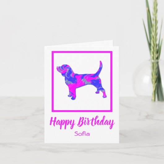 Beagle Hound Dog Funny Birthday Kaart (Voorkant)