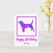 Beagle Hound Dog Funny Birthday Kaart (Gele Bloem)
