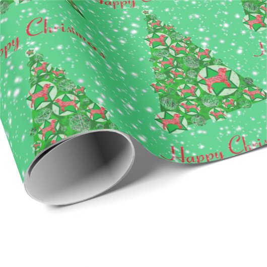 Beagle Hound Dog kerstboomkerstboomster Cadeaupapier (Rol Hoek)