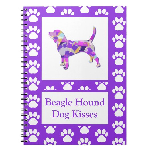 Beagle Hound Dog Kisses Silhouet Leuke PPY&B Notitieboek (Voorkant)