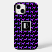 Beagle Hound Dog Roze Blu Silhouet Mono Zwart Case-Mate iPhone Case (Achterkant)