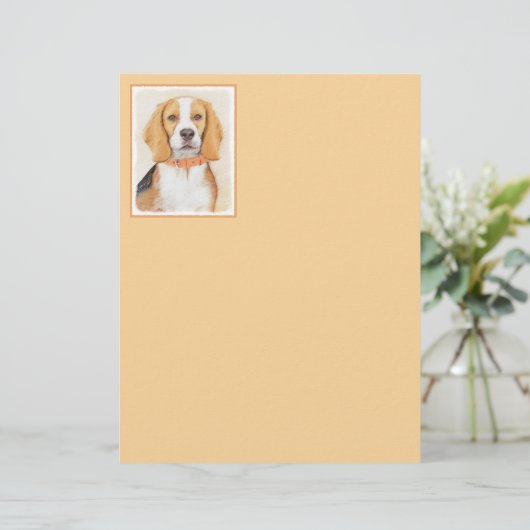 Beagle Hound Dog Schilderij Originele dierlijke ku (Staand voorkant)